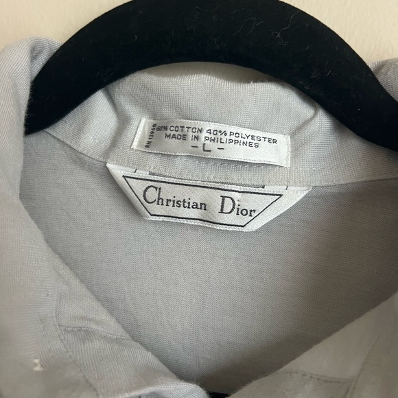 CHRISTIAN DIOR Light Gray Mens Polo Shirt Size Large - Picture 5 of 6